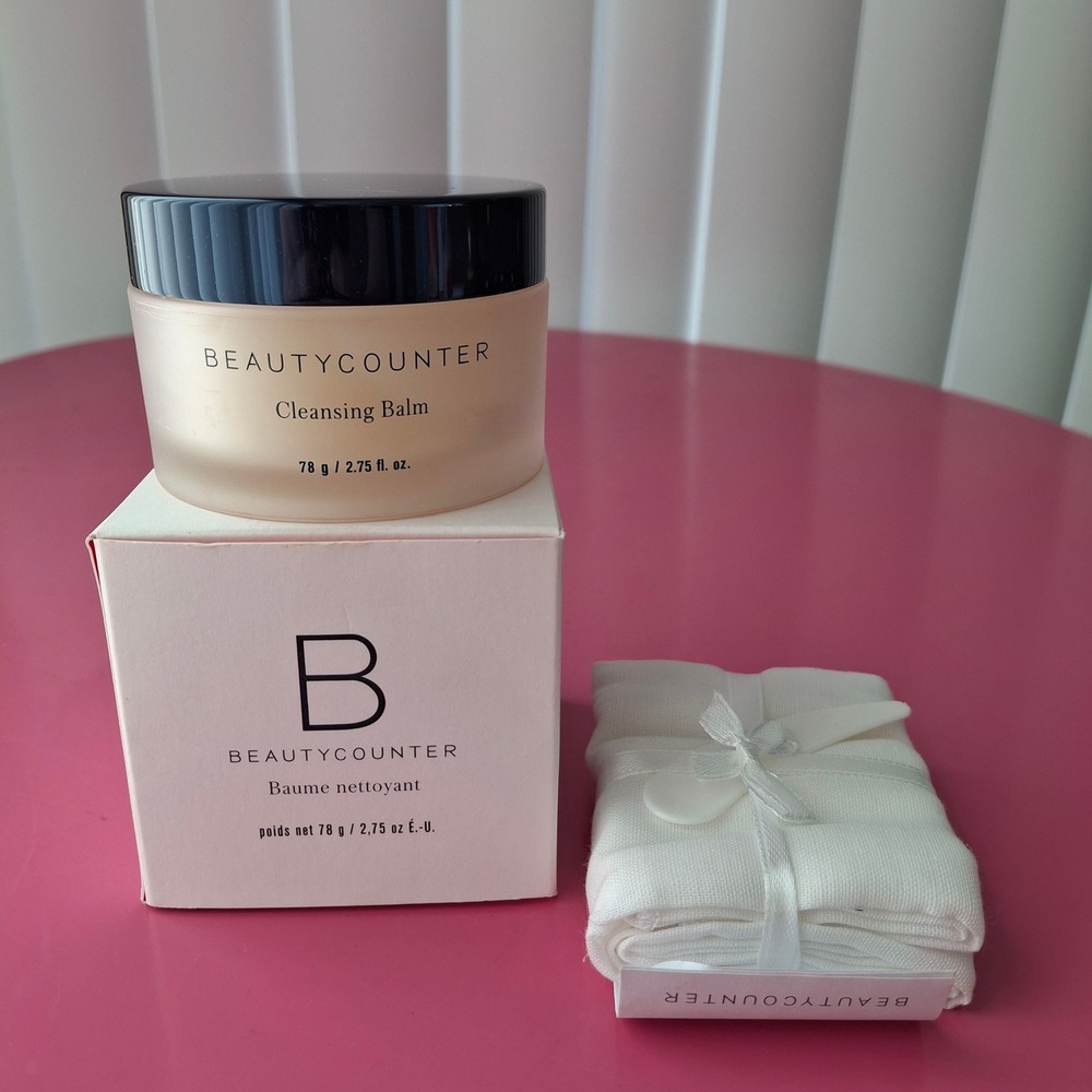 Beautycounter Cleansing Balm 2.75 oz 78g w/Muslin Cloth & Spatula NEW